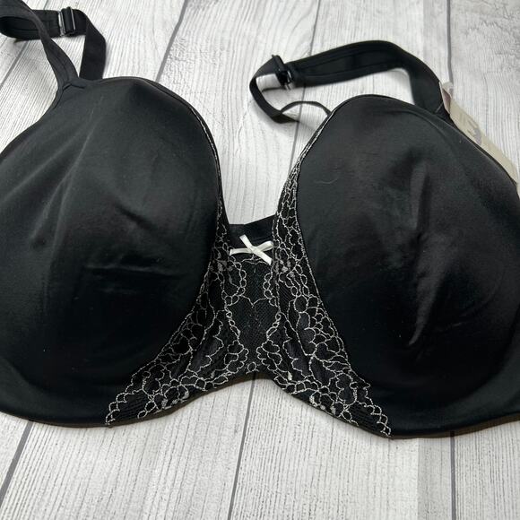 Cacique Balconette Everyday Solution Sexy Support Black Lace Bra Size 46D NWT - Picture 3 of 9